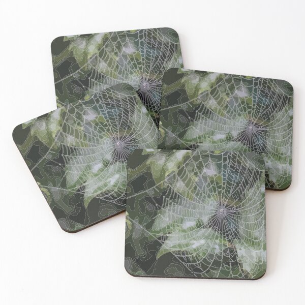 Item preview, spider's web on a green background designed and sold by SunGraphicArt.