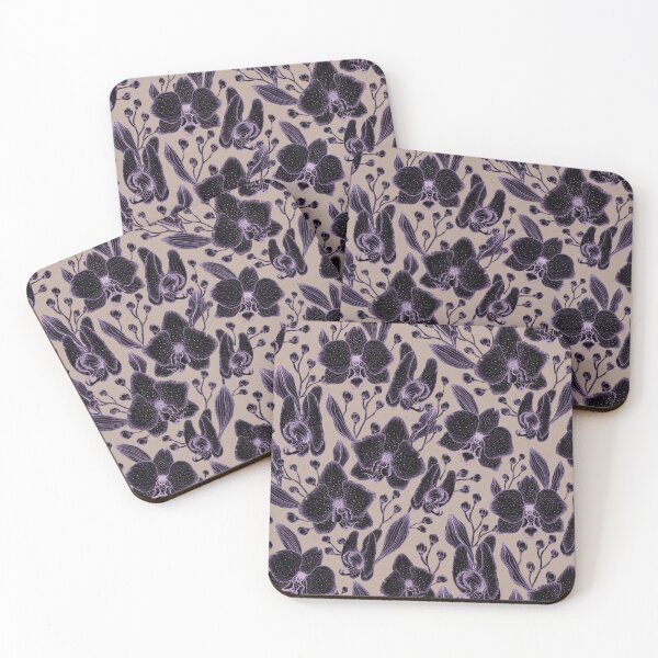 Item preview, Dark tropical flowers. Purple orchids magic. designed and sold by arsiart.
