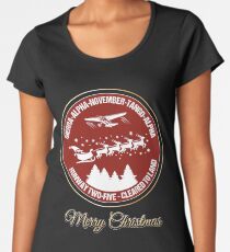 Pilot Christmas Gift Aviation Air Traffic Controller Holiday Santa Airlines Retro Design T-Shirt Women's Premium T-Shirt