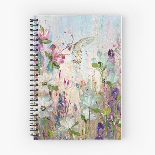 Item preview, Hummingbird Visits Wildflower Garden, Abstract Floral Painting  designed and sold by KirwanArt.