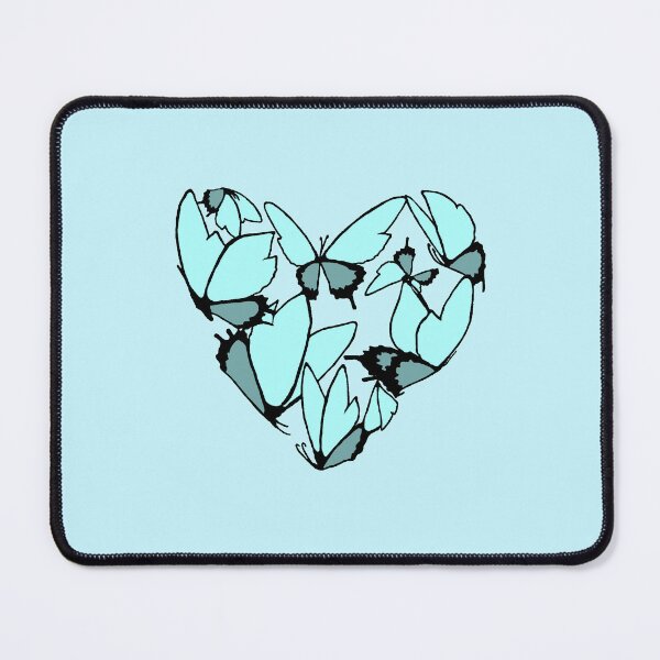 Aperçu de l'œuvre Coeur Papillons - bleu glacier créée et vendue par Roceline.