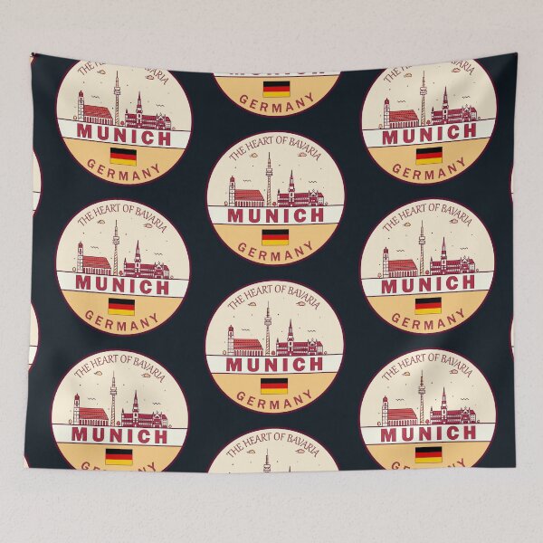 Item preview, Munich Germany City Skyline Emblem designed and sold by KrisSidDesigns.