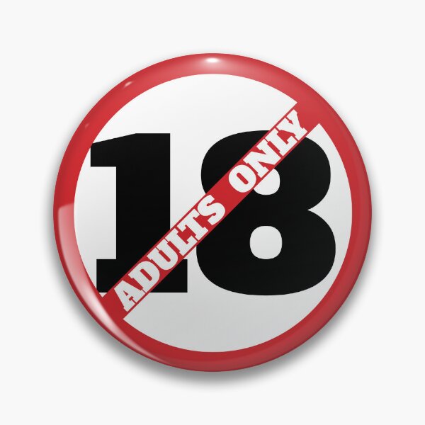 Item preview, 18 Red Sign Adults Only designed and sold by ProhibitionStickers.