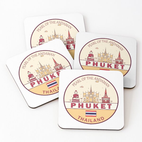 Item preview, Phuket Thailand City Skyline Emblem designed and sold by KrisSidDesigns.