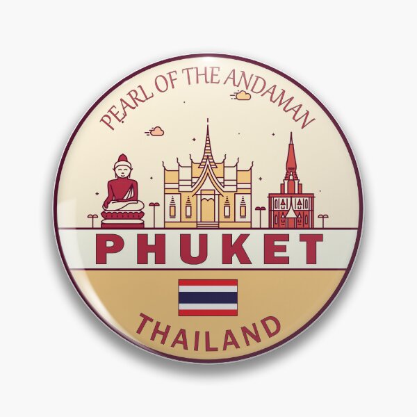 Item preview, Phuket Thailand City Skyline Emblem designed and sold by KrisSidDesigns.
