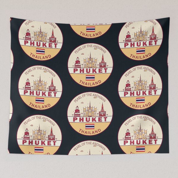 Item preview, Phuket Thailand City Skyline Emblem designed and sold by KrisSidDesigns.