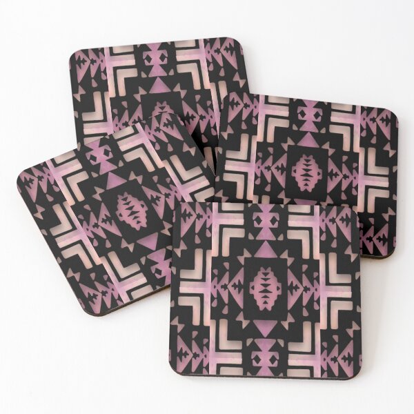 Item preview, Rose / Pale Yellow / Black Gradient Native Blanket Print  designed and sold by JMWCD.
