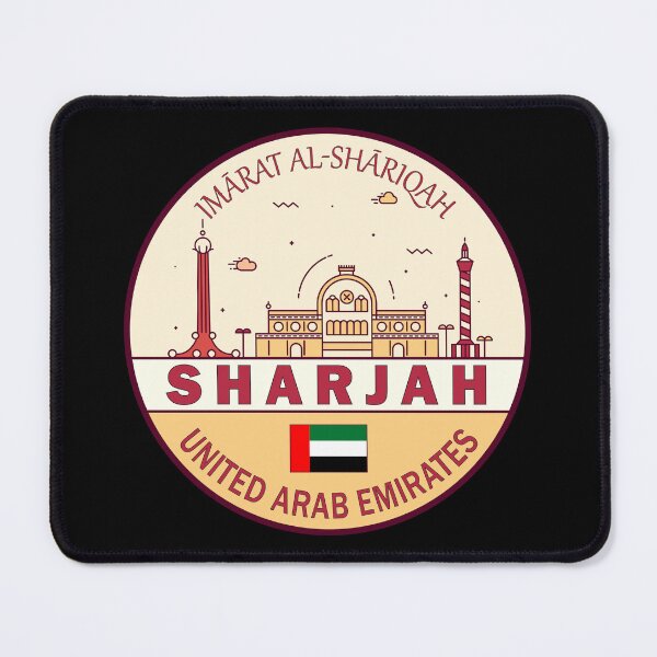 Item preview, Sharjah United Arab Emirates City Skyline Emblem designed and sold by KrisSidDesigns.