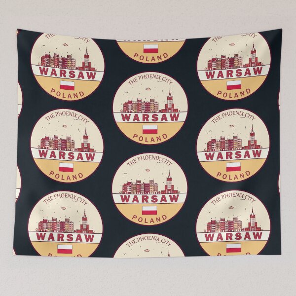 Item preview, Warsaw Poland City Skyline Emblem designed and sold by KrisSidDesigns.