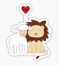 The lion and the lamb Sticker