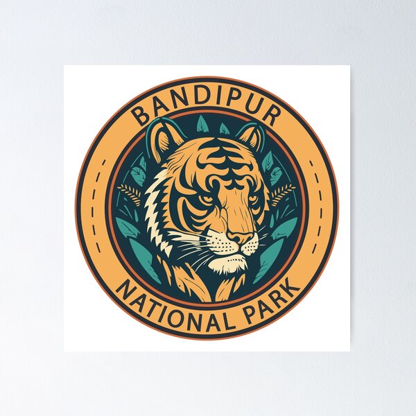 Item preview, Bandipur National Park India Tiger Badge designed and sold by KrisSidDesigns.