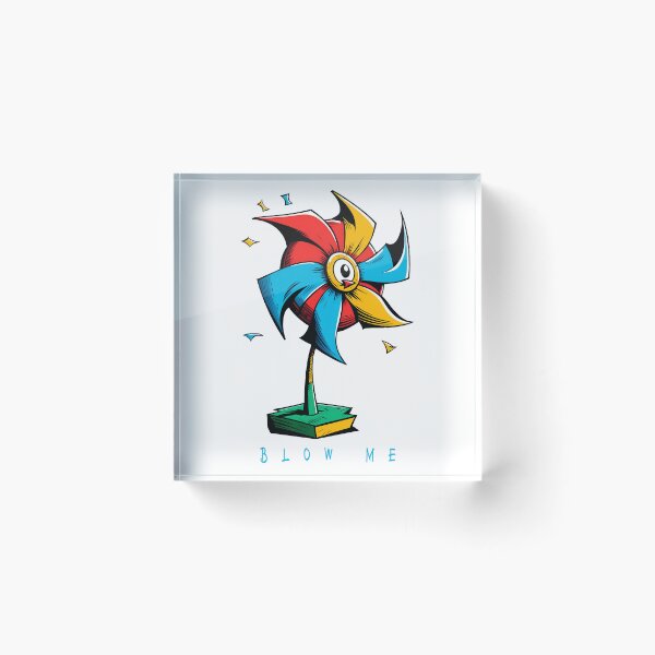 Item preview, Blow Me: A Cartoon Style Drawing Depicts the Playfulness of a Pinwheel. designed and sold by BotTastic.