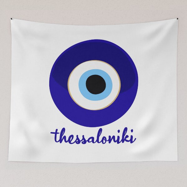 Item preview, THESSALONIKI - GREECE, EVIL EYE, Mati blue white. designed and sold by angelisart.