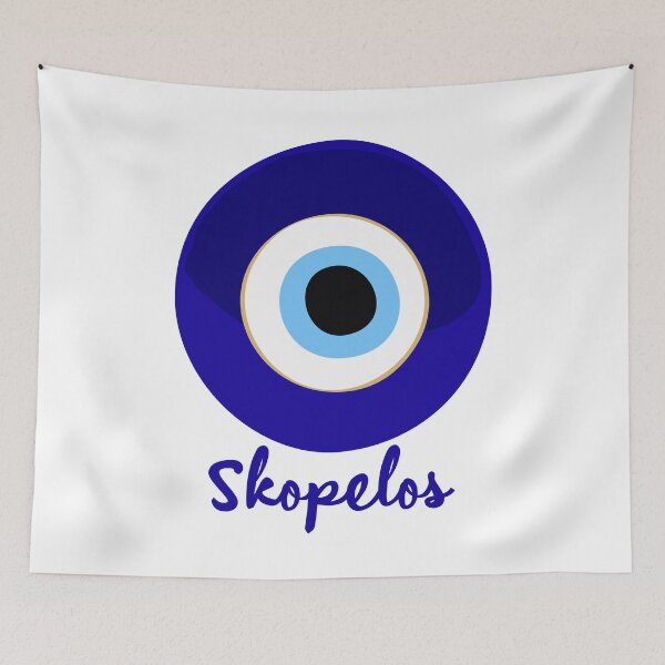 Item preview, SKOPELOS - GREECE, EVIL EYE, Mati blue white. designed and sold by angelisart.