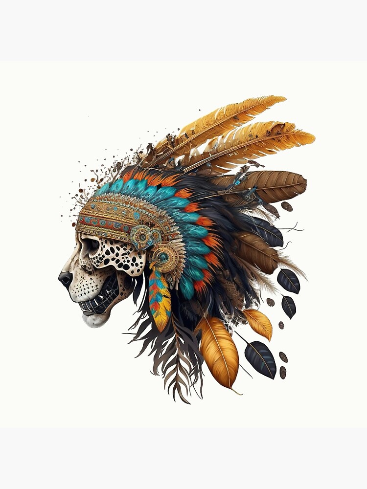 Aztec Warrior Skull Aztec warrior skull, jaguar warrior | Art Board Print