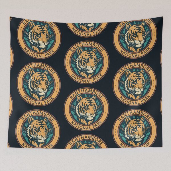 Item preview, Ranthambore National Park India Tiger Badge designed and sold by KrisSidDesigns.