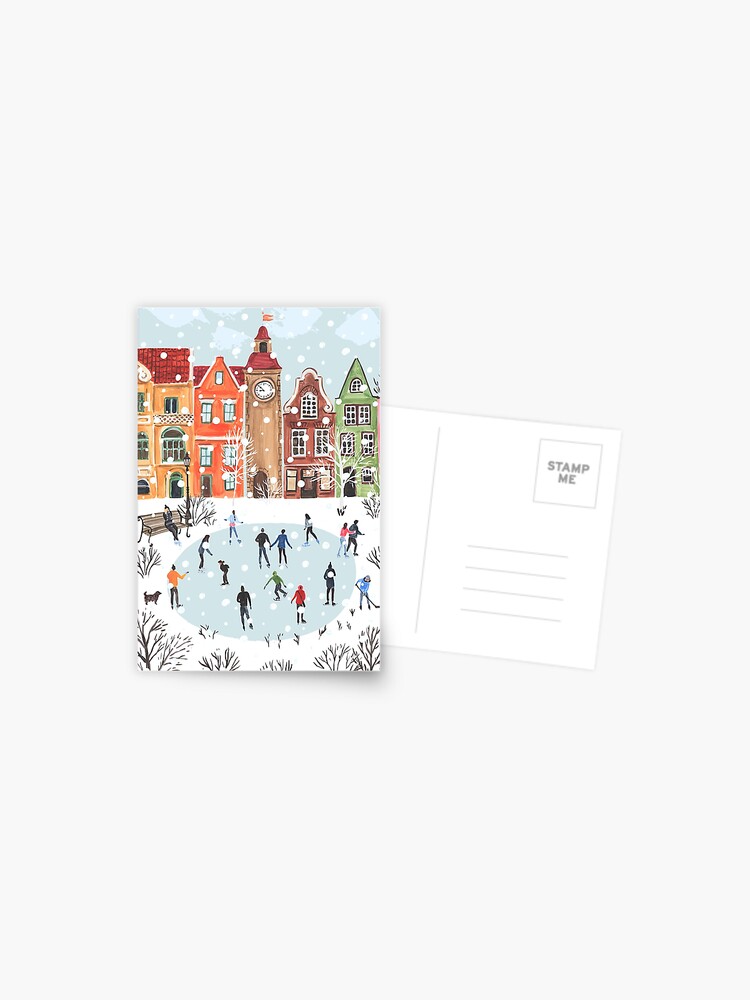 Thumbnail 1 of 2, Postcard, winter town designed and sold by anyuka.