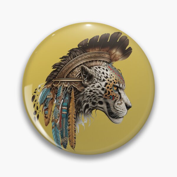 Item preview, Head of an Aztec Jaguar Warrior Skull Mexican Ancient Mythology designed and sold by CoyoteStudio.