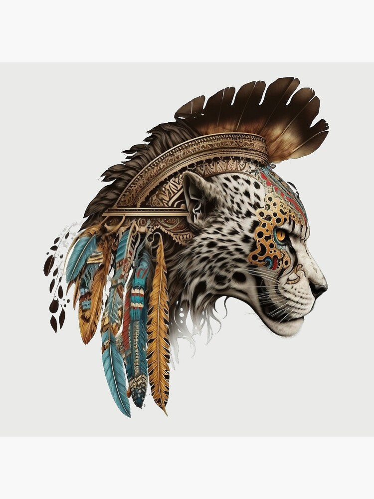 Aztec Warrior Skull Aztec warrior skull, jaguar warrior | Art Board Print