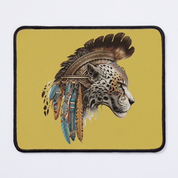 Item preview, Head of an Aztec Jaguar Warrior Skull Mexican Ancient Mythology designed and sold by CoyoteStudio.
