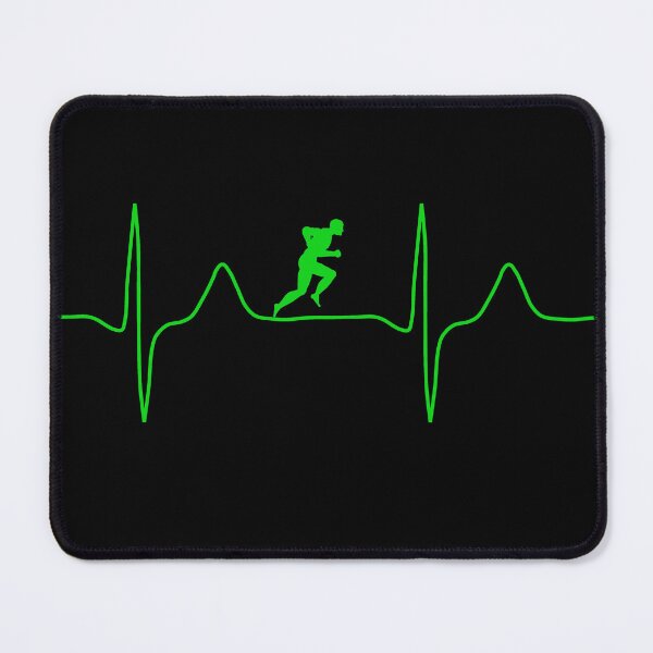 Item preview, My heart beats for running, monitor green, male designed and sold by Jeeb-Arts.