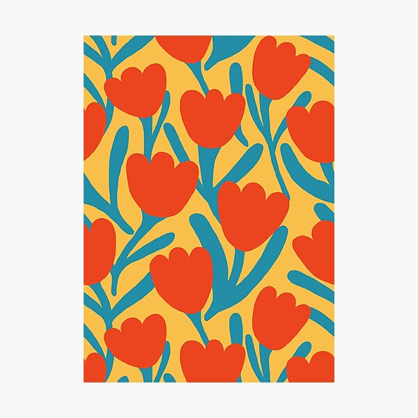 Item preview, Boho tulips flower pattern in yellow and orange designed and sold by Nat Orona.