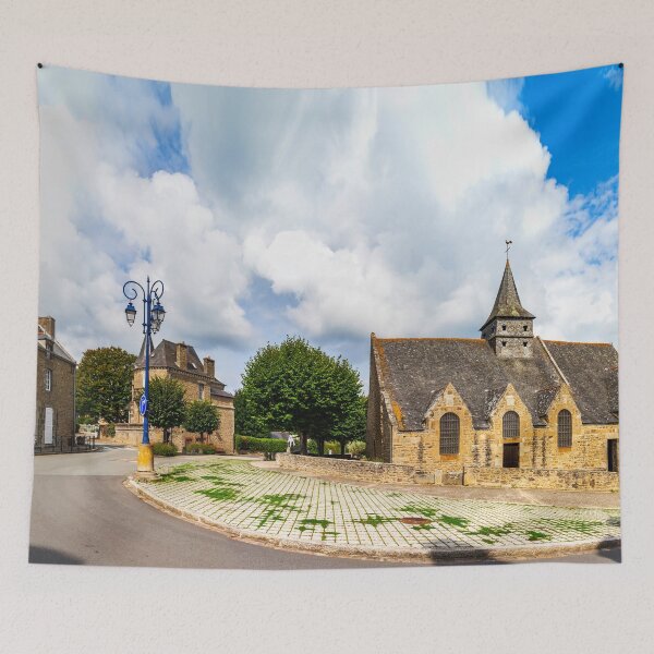 Item preview, High resolution panoramic view of the street with church in little french village designed and sold by Alexander Sorokopud.