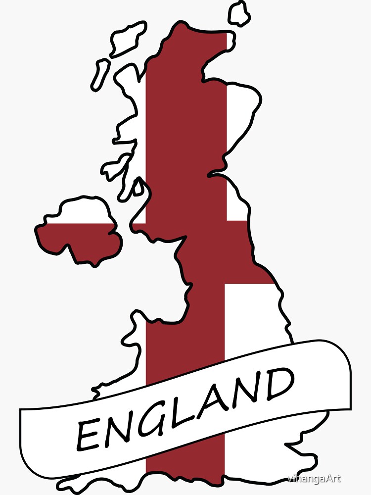 "England flag map" Sticker for Sale by vihangaArt | Redbubble