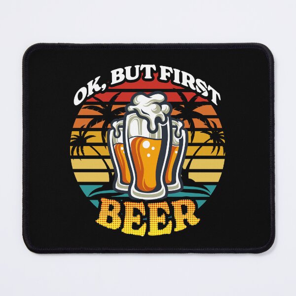 Item preview, Ok But First Beer Funny Beer lover Retro Vintage designed and sold by SpicyRedPanda.