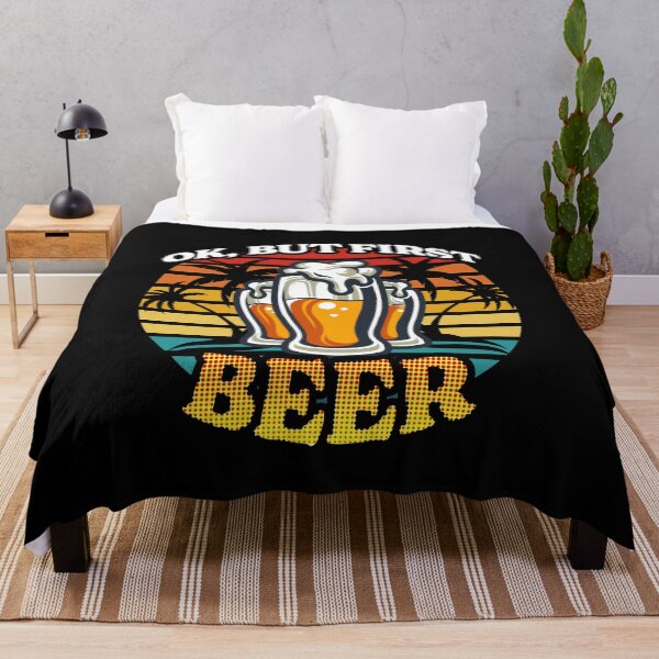 Item preview, Ok But First Beer Funny Beer lover Retro Vintage designed and sold by SpicyRedPanda.