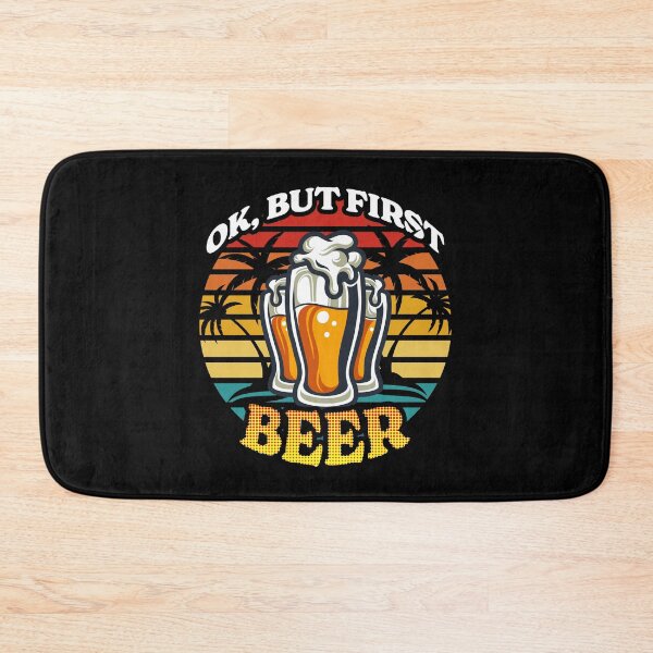 Item preview, Ok But First Beer Funny Beer lover Retro Vintage designed and sold by SpicyRedPanda.