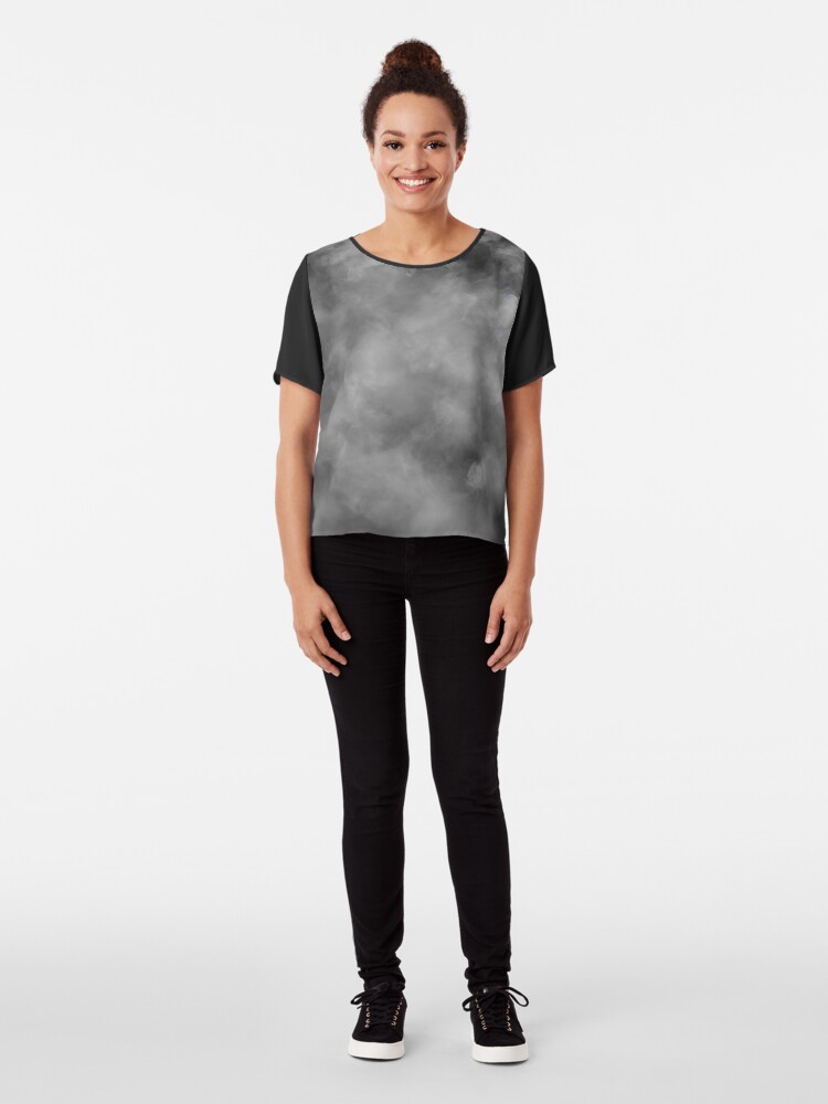 Thumbnail 3 of 6, Chiffon Top, Smoky wallpaper,texture,grey smoke designed and sold by patterncrow.