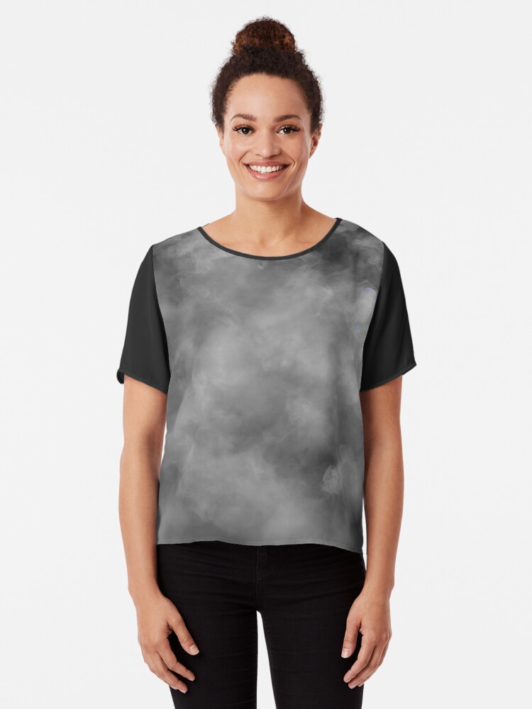 Thumbnail 1 of 6, Chiffon Top, Smoky wallpaper,texture,grey smoke designed and sold by patterncrow.