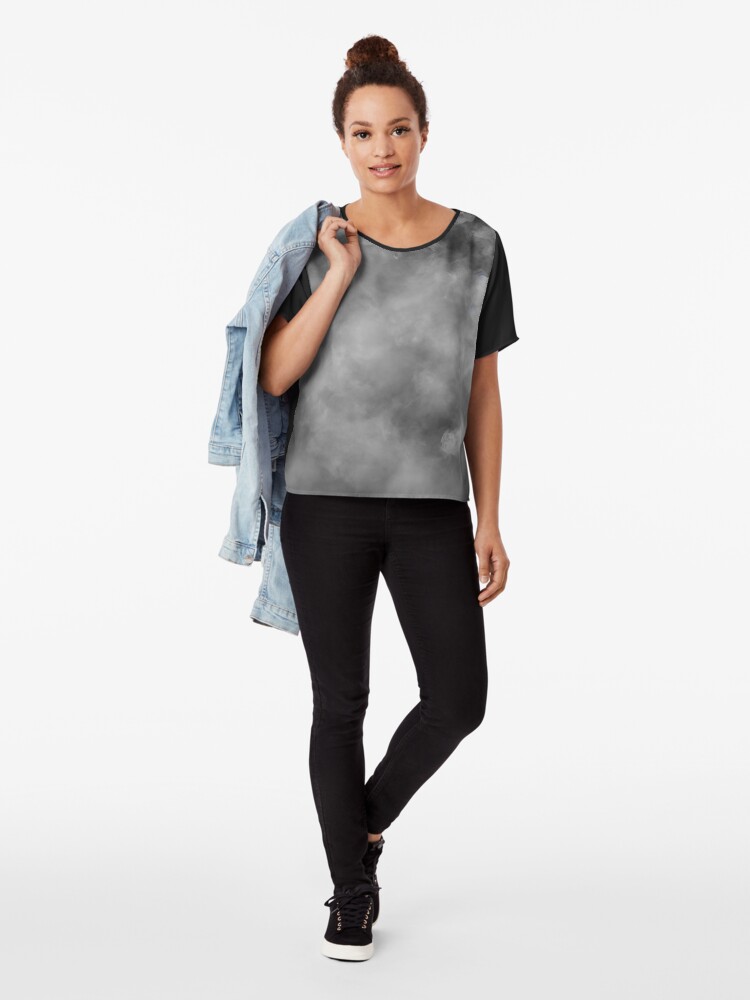 Thumbnail 4 of 6, Chiffon Top, Smoky wallpaper,texture,grey smoke designed and sold by patterncrow.
