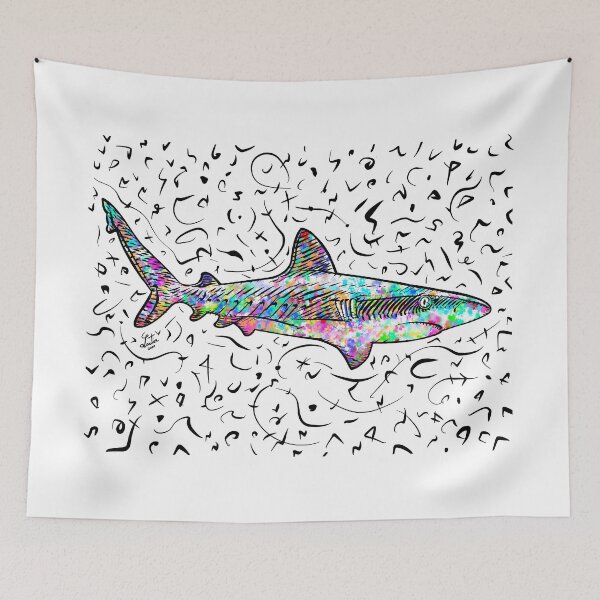 Item preview, SHARK watercolor and ink portrait .2 designed and sold by lautir.