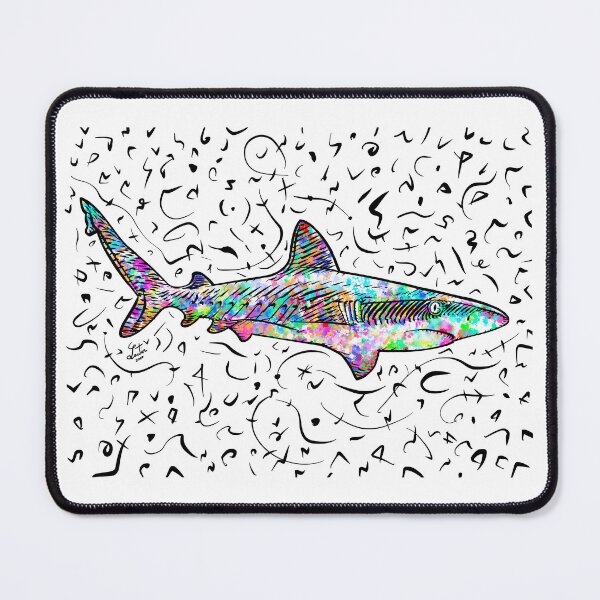 Item preview, SHARK watercolor and ink portrait .2 designed and sold by lautir.