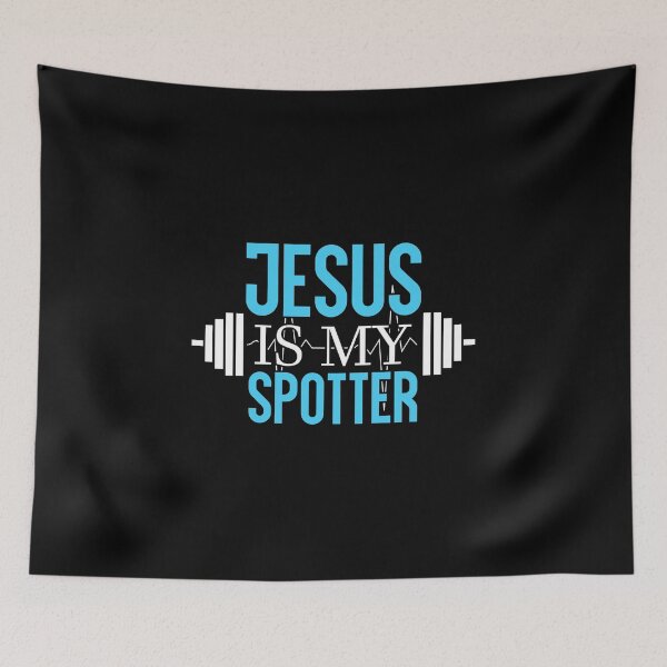 Item preview, JESUS IS MY SPOTTER - funny motivational christian quote designed and sold by KatisDesign.