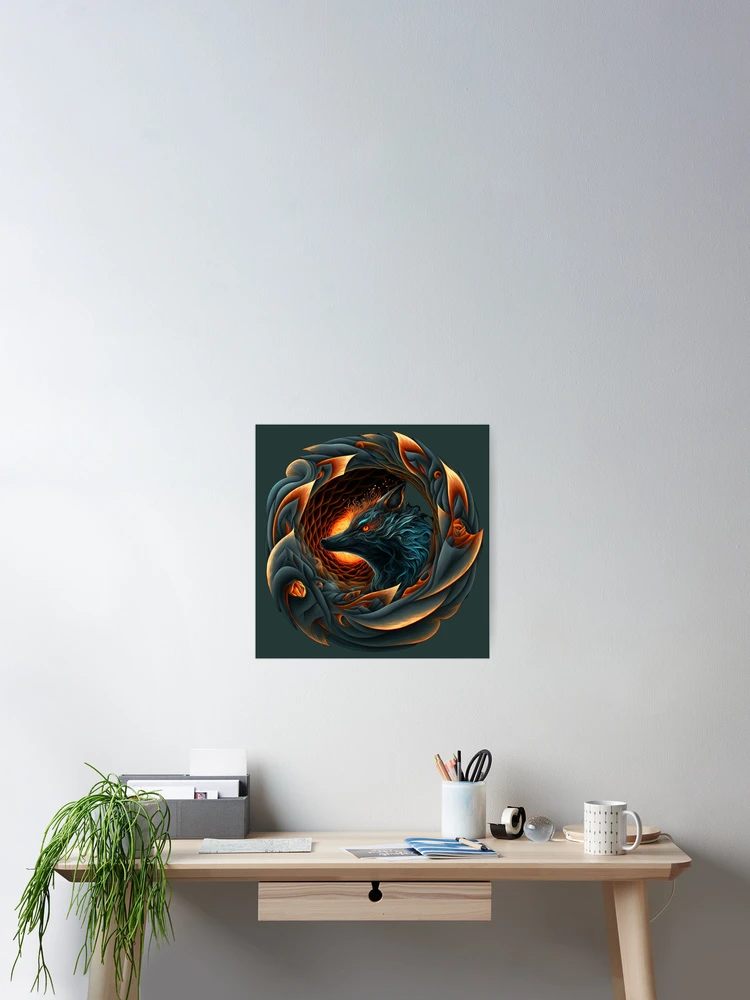 Thumbnail 2 of 3, Poster, Vortex Fire Wolf designed and sold by RitzuPaul.
