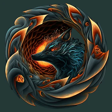 Artwork thumbnail, Vortex Fire Wolf by RitzuPaul