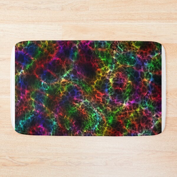 Item preview, Rainbow color glossy gel leopard print design,Animal skin background designed and sold by oyonni design.