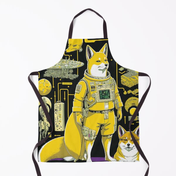Item preview, Shiba Inu astronaut in a yellow space suit scheme poster designed and sold by osssoconcept.