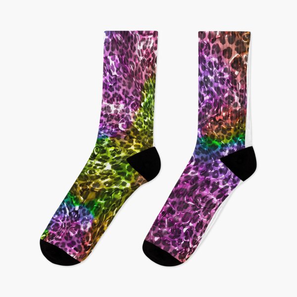 Item preview, Rainbow color glossy gel leopard print design,Animal skin background designed and sold by oyonni design.