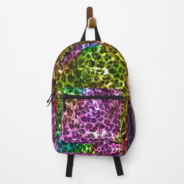 Item preview, Rainbow color glossy gel leopard print design,Animal skin background designed and sold by oyonni design.
