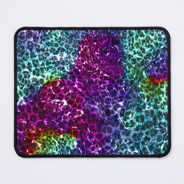 Item preview, Rainbow color glossy gel leopard print design,Animal skin background designed and sold by oyonni design.