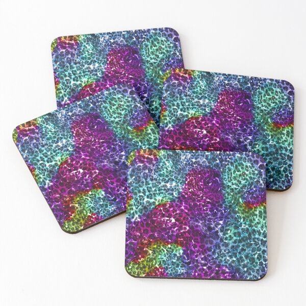 Item preview, Rainbow color glossy gel leopard print design,Animal skin background designed and sold by oyonni design.