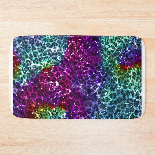 Item preview, Rainbow color glossy gel leopard print design,Animal skin background designed and sold by oyonni design.