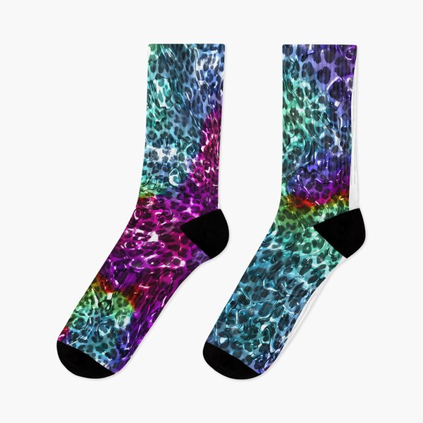 Item preview, Rainbow color glossy gel leopard print design,Animal skin background designed and sold by oyonni design.