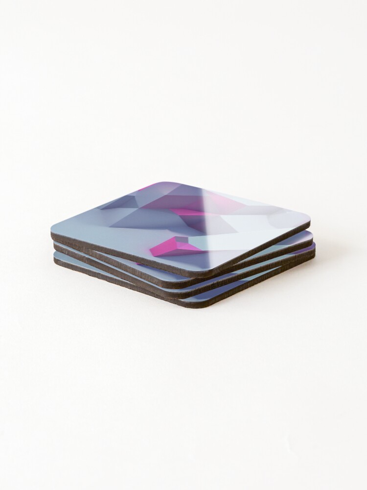 Thumbnail 4 of 5, Coasters (Set of 4), Abstract Geometric Pattern with Blocks designed and sold by HanaiPrint.