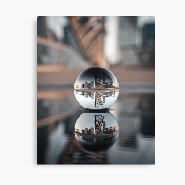 Lensball in Puddle on Pedestrian Bridge Canvas Print