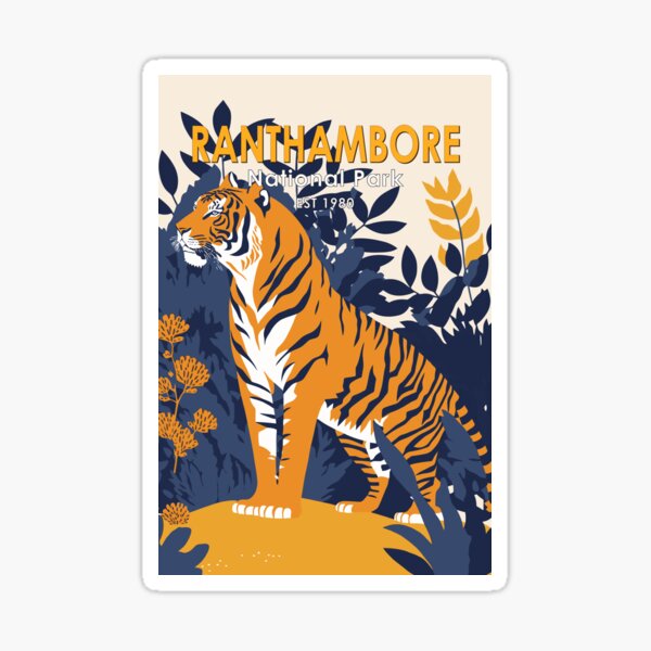 Vista previa del artículo con la obra «Parque Nacional Ranthambore India Vintage», diseñado y vendido por KrisSidDesigns.